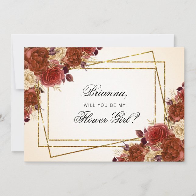 Invitation Fleurs en terre cuite Veux-tu être ma demoiselle d (Devant)