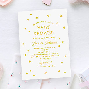 Invitation Fleurs ensoleillées jaunes. Baby shower fleuri