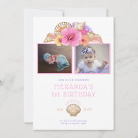 Fleurs et coquilles tropicales Premier anniversair