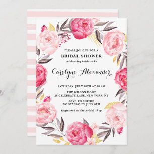 Invitation Fleurs et Fête des mariées à huile d'or Faux