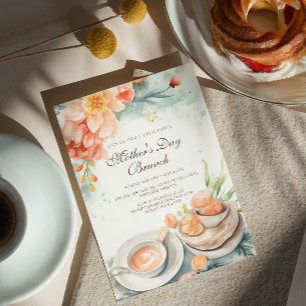 Invitation Fleurs et nourriture Fête des mères Brunch Invitat