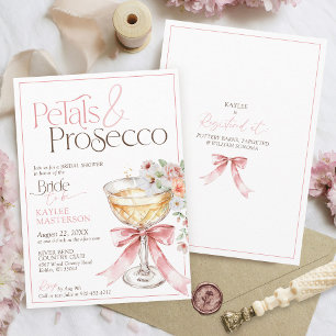 Invitation Fleurs et Prosecco Fête de Champagne pour l'Enterr