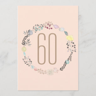 Invitation Fleurs fantaisies et diamants 60e anniversaire