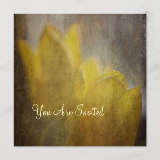 Invitation Fleurs florales d'abrégé sur jaune tulipes grunges