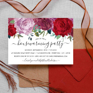 Invitation Fleurs florales romantiques Fête du réchauffement