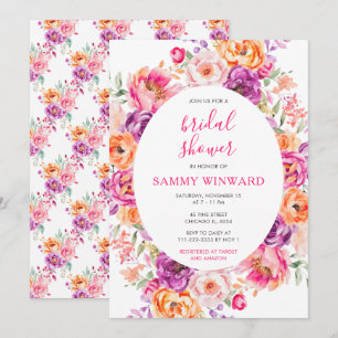 Invitation Fleurs Florales Vibrantes de l'Été pour une Fête d