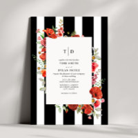 Fleurs folles Rouge Floral Noir Blanc Grève Mariag