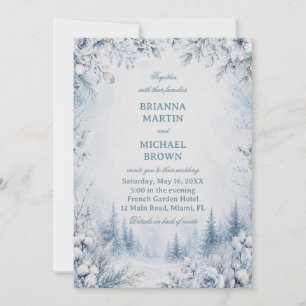Invitation Fleurs givrees au-dessus de l'hiver