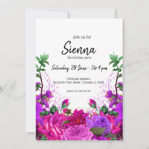 Invitation Fleurs glam chic modernes pour toutes les occasion