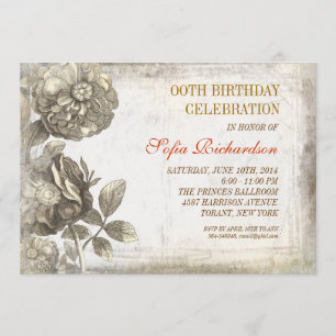 Invitation Fleurs grungy vintages attirant l'invitation d'ann