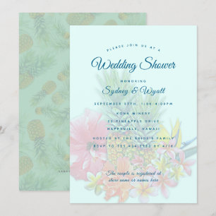 Invitation Fleurs hawaïennes Couples Wedding showers Invitati