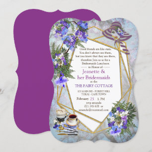 Invitation Fleurs Jakaranda géométriques Bridemaids