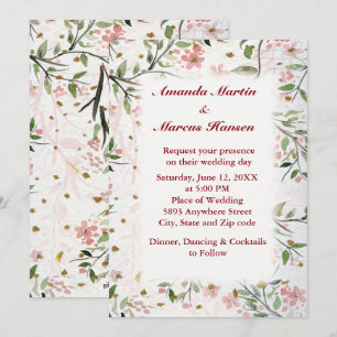 Invitation Fleurs japonaises de cerisier Mariage