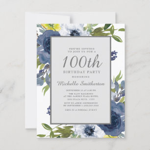 Invitation Fleurs Jaunes et Blanches de la Marine 100e Annive