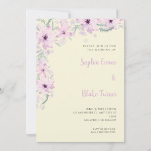 Invitation Fleurs Jaunes Romantiques Douces Mariage Jaune