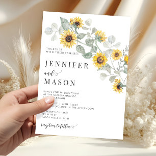 Invitation Fleurs Jaunes Rustiques Tournesol Jardin Mariage