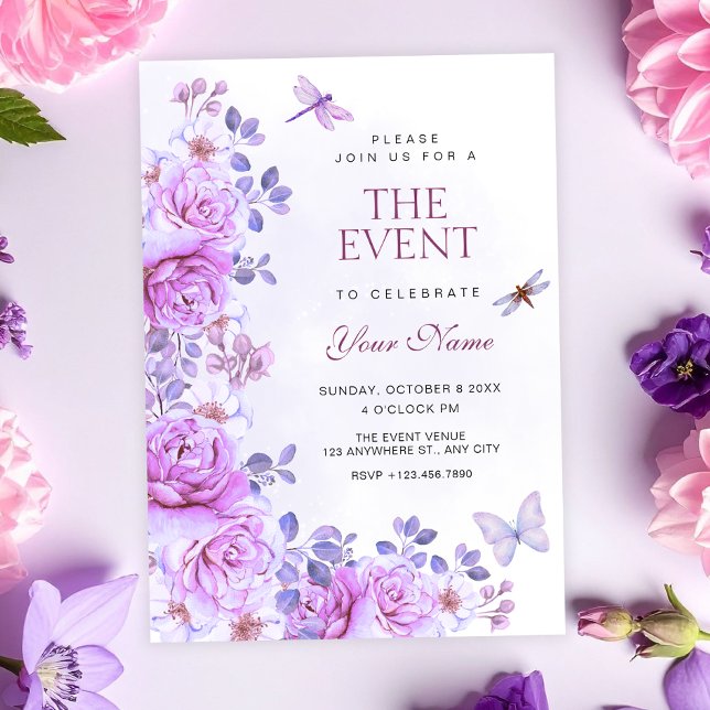 Invitation Fleurs libellule (Créateur téléchargé)
