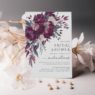 Invitation Fleurs Love in Bloom Bordeaux Crème Enterrement de