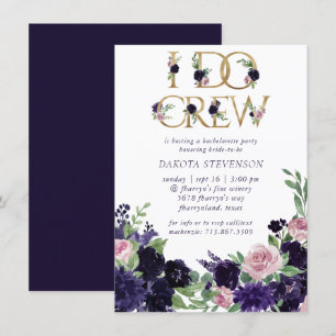 Invitation Fleurs luxuriantes   Pompe et rose Floral I Do Cre