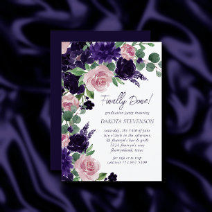 Invitation Fleurs luxuriantes   Purple and Pink Rose Rose Gra