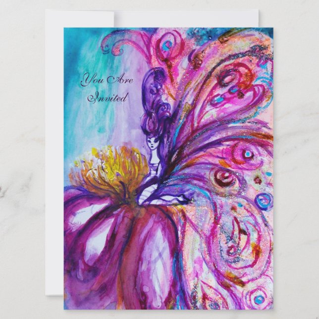 INVITATION FLEURS MORTES BLANCHES EN ROSE, PARKLES D'OR (Devant)