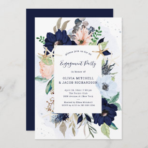 Invitation Fleurs nautiques  Groupe d'engagement Mariage