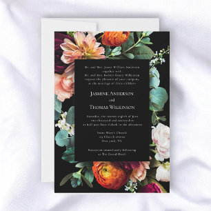 Invitation Fleurs néerlandaises romantiques et sombres tradit
