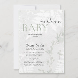 Invitation Fleurs pastel bébé en fleurs impression florale 