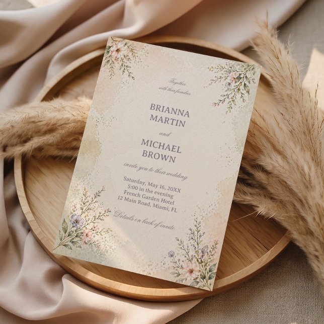 Invitation Fleurs pastel doux (Créateur téléchargé)