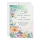 Fleurs pastel rose turquoise 70e anniversaire