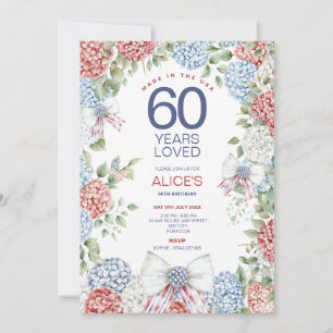 Invitation Fleurs patriotiques pour 60e anniversaire, Né le 4