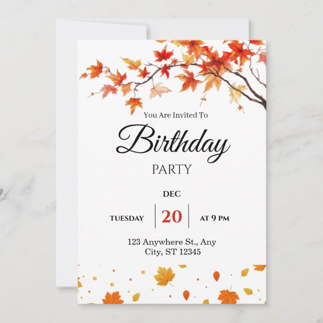 Invitation Fleurs printanières de fête d'anniversaire invitat (Devant)