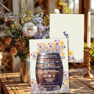 Invitation Fleurs printanières de tonneau de whisky en bois r