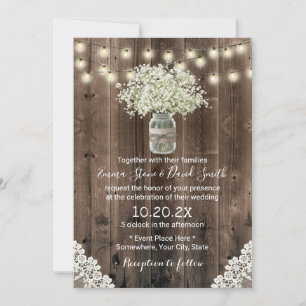 Invitation Fleurs respiratoires vintages pour bébé Mariage de