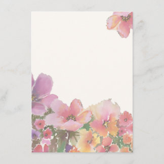 Invitation Fleurs romantiques de mariage d'aquarelle