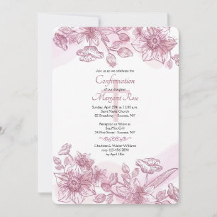 Invitation Fleurs Roses