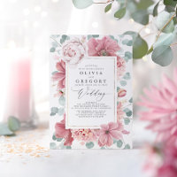 Fleurs Roses poussiéreuses et verdure Mariage élég