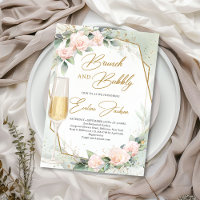 Fleurs roses rousses eucalyptus brunch et mousseux