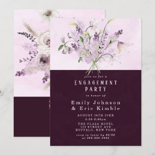 Invitation Fleurs Roses Wisteria Lilac