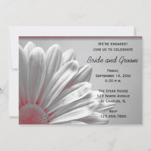 Invitation Fleurs rouges et grises Points saillants de l'enga