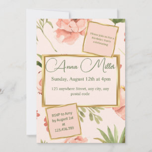 Invitation Fleurs rougissantes Anniversaire de Bash