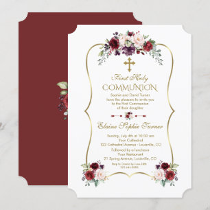 Invitation Fleurs rousses de Bourgogne royale Première commun