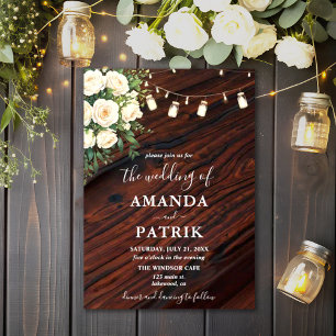 Invitation Fleurs Rustiques Boho Chic Style Mariage