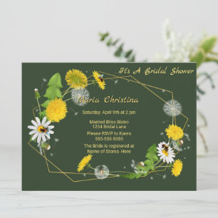 Invitation Fleurs Rustiques des Prés pour une Fête de Mariage