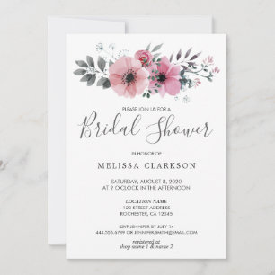 Invitation Fleurs rustiques élégantes d'aquarelle Fête des ma