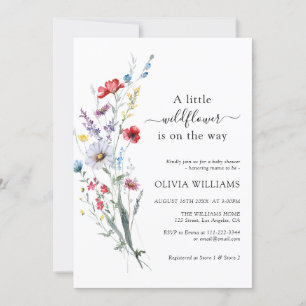 Invitation Fleurs sauvages Baby shower de prairie