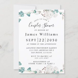 Invitation Fleurs sauvages, Boho Floral Bridal Douche Invitat