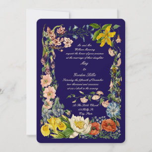 Invitation Fleurs sauvages Bordure d'art botanique multicolor