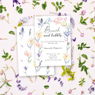 Invitation Fleurs sauvages - Brunch et apéritif de douche de
