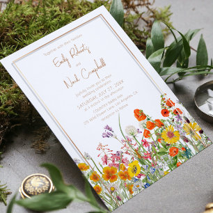 Invitation Fleurs sauvages colorées Pays Floral Mariage